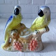 Vintage kitsch iridescent porcelain bird statuette