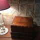 Stacked book ice bucket made of wood and leather