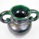 Black and green ceramic vase