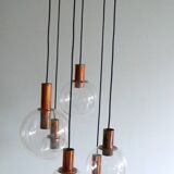 Large Copper & Glass Pendant Lamp from Raak, 1960s