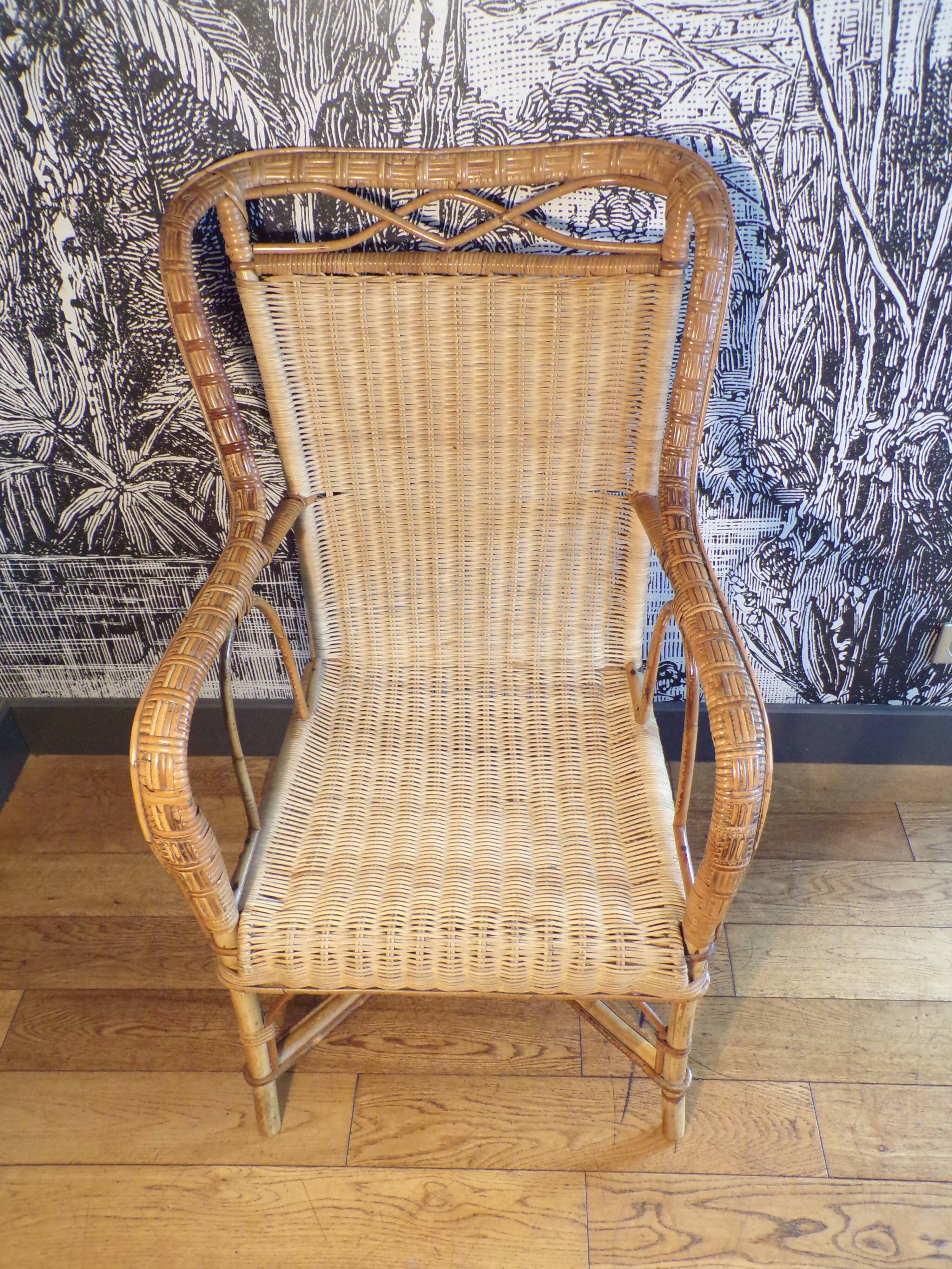 Vintage rattan armchair