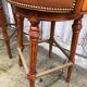 Paire de tabourets de bar tournant barre repose pieds laiton Hollywood Regency