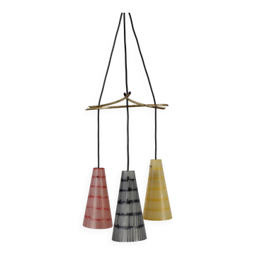 Lampe de plafond vintage colorée, lampe suspendue des années 60-70, MCM