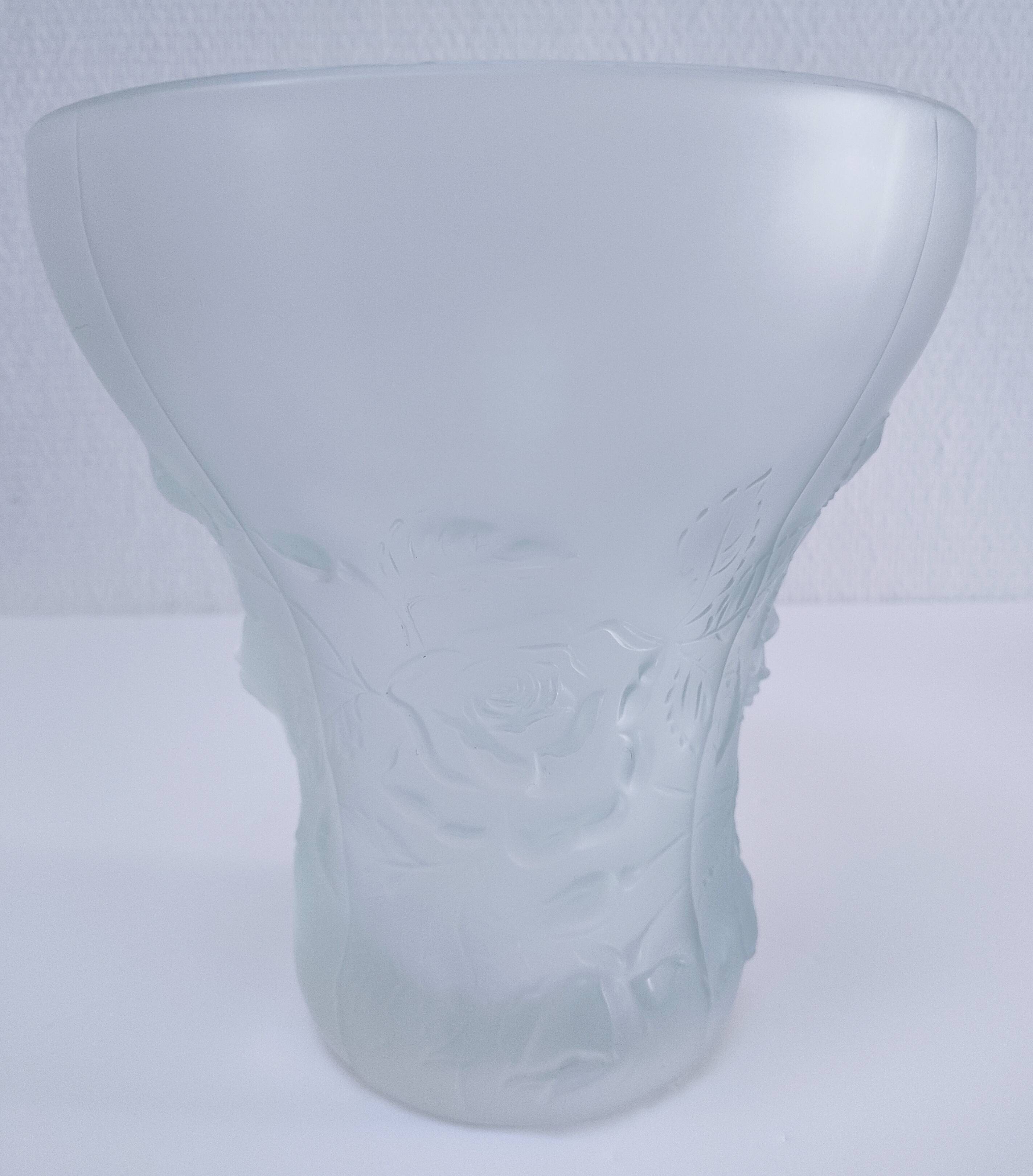 Josef Inwald glass vase with rose decoration H. 20 cm