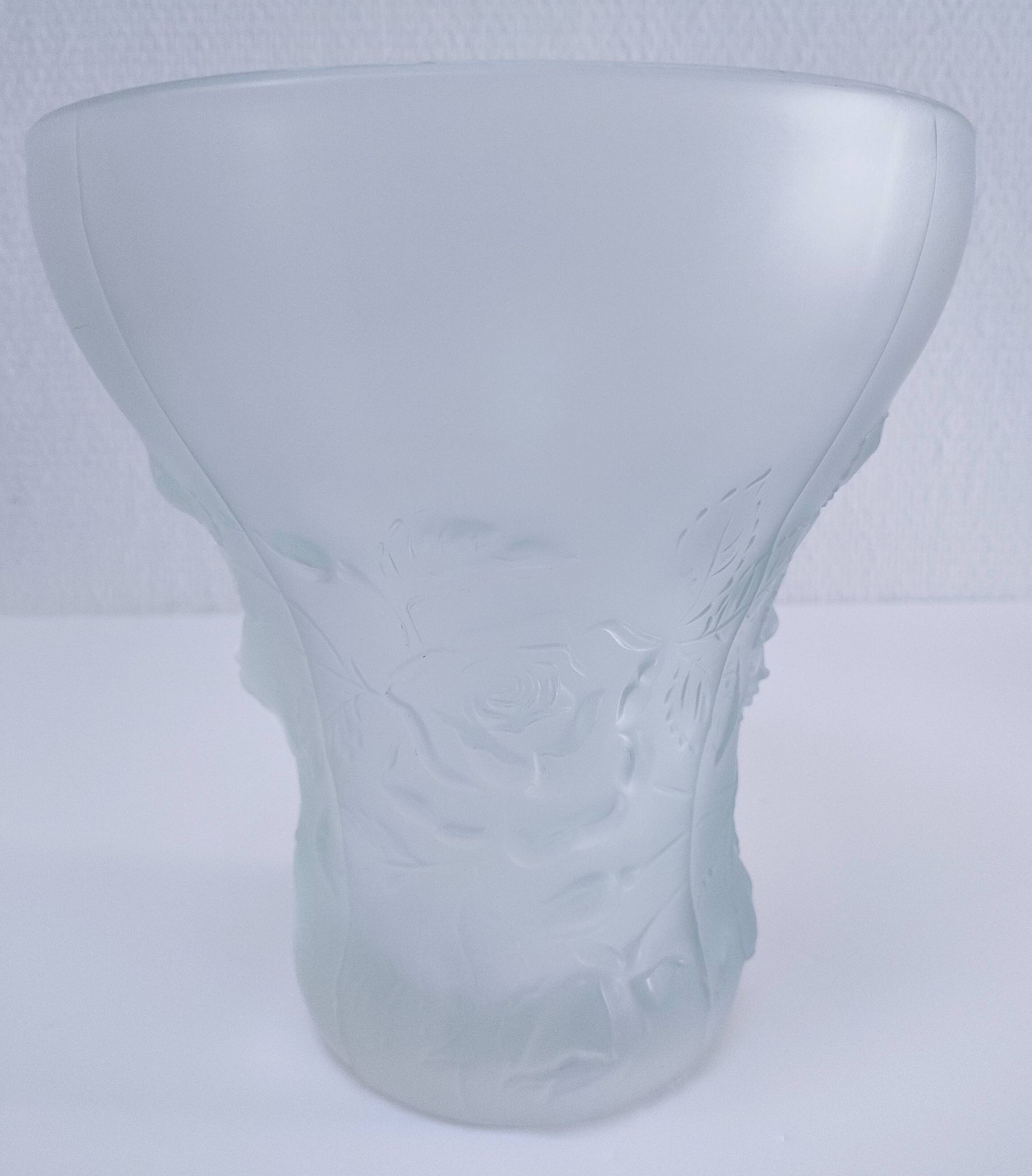 Josef Inwald glass vase with rose decoration H. 20 cm