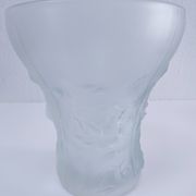 Josef Inwald glass vase with rose decoration H. 20 cm