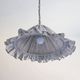 Suspension Emilia, pleated lampshade with frills, grey stripes.