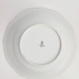 Antique shallow dish in gilded porcelain, Tirschenreuth, Bavaria, late 19th century.