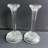 Pair of crystal candle holders - Cristallerie Nachtmann