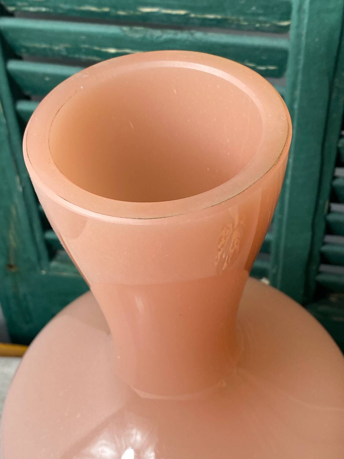 Large pink opaline vase
