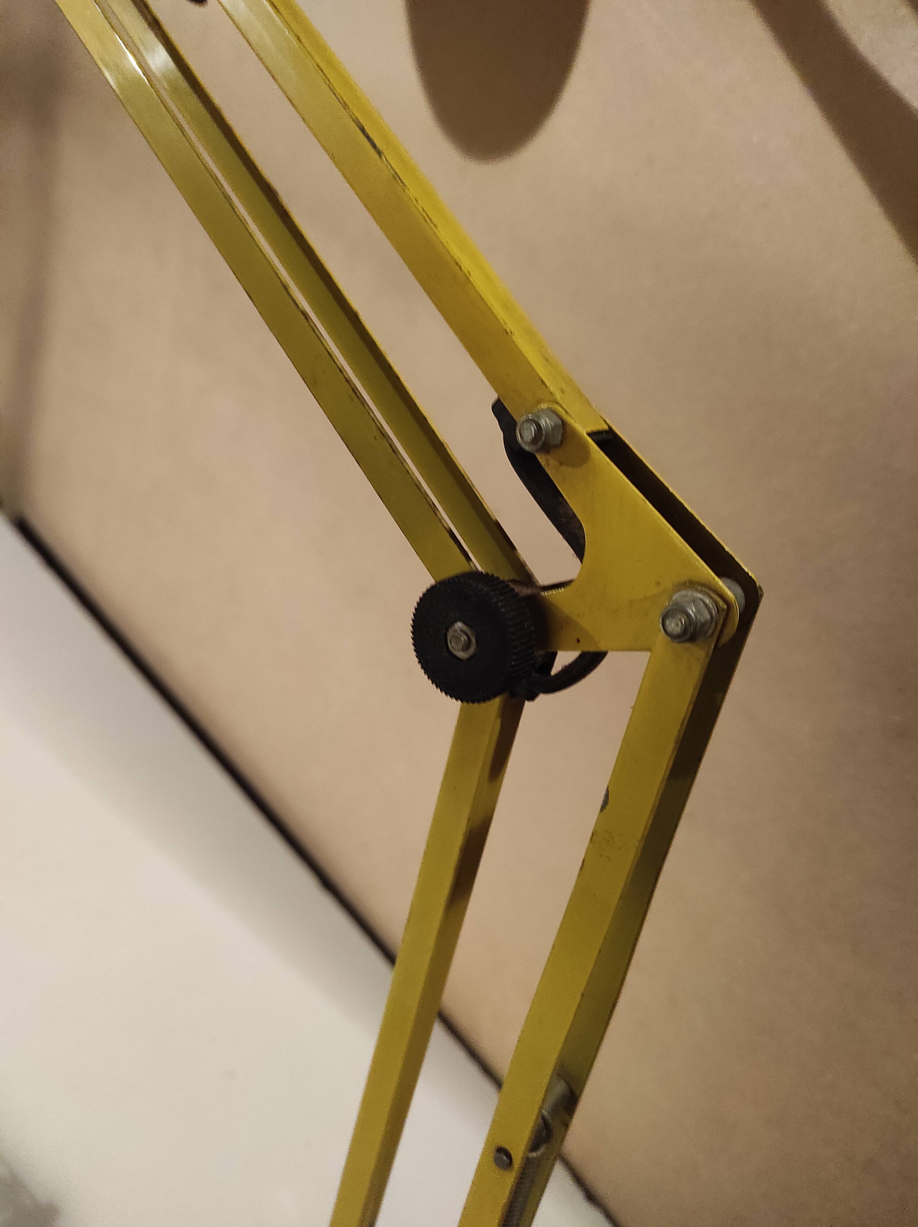 Articulated lamp of architect design vintage Italian 60s yellow