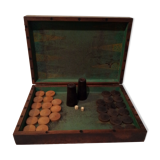 Ancient and rare complete backgammon game of the nineteenth