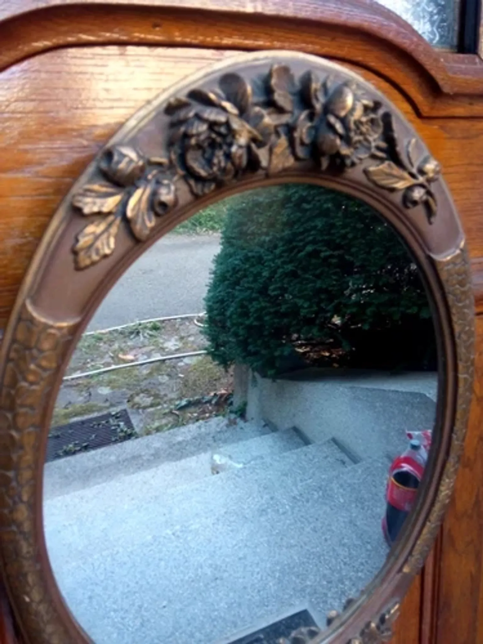 Important wooden wall mirror with stucco in Art Deco style/period - 65 x 44 cm