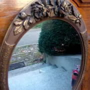 Important wooden wall mirror with stucco in Art Deco style/period - 65 x 44 cm