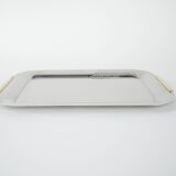 Stainless steel tray, Italian design, 1970s, made in Italy