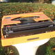 Silver reed orange and black typewriter with bag