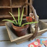Picking crude wooden basket