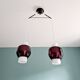 Scandinavian chandelier in white opaline and amethyst glass, 1960s.