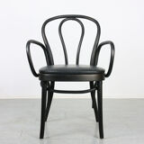 Black bentwood leather armchair