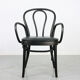 Black bentwood leather armchair