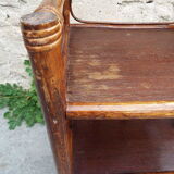 Rattan and bamboo bedside shelf