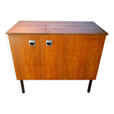 Bureau malle moderniste année 60, teck