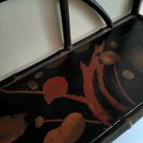 Antique bamboo and lacquer wall shelf