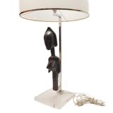 70s lamp decorated with an African statuette