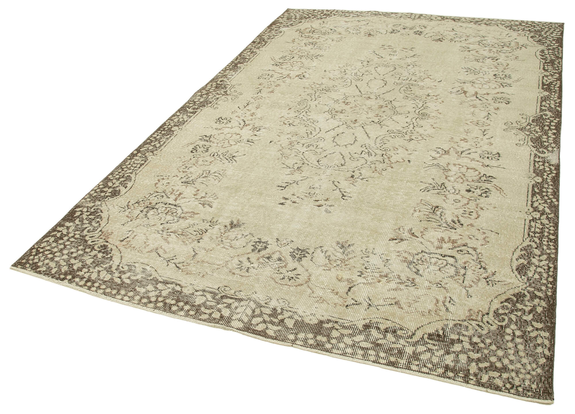 Handwoven Wool Anatolian Beige Carpet 185 cm x 290 cm - 38990