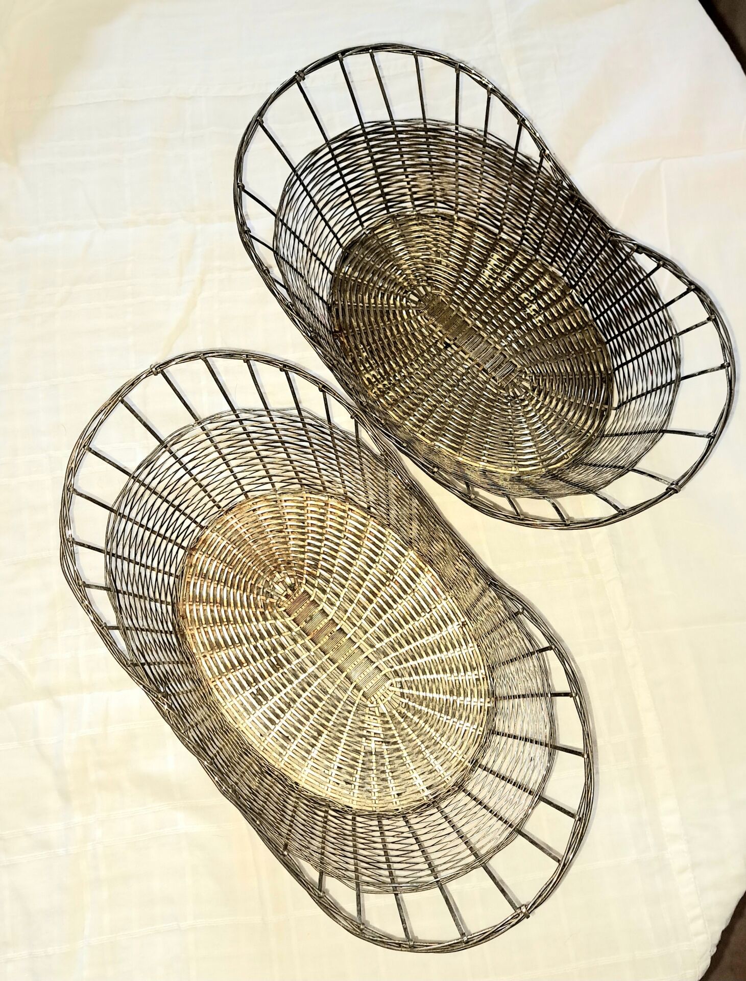 Two silver-plated baskets. Victorian style. Year 1960.