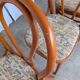 Ensemble de 6 chaises de salle à manger Thonet en bois courbé avec assise en tissu / Années 1970 Mid-Century Bistr