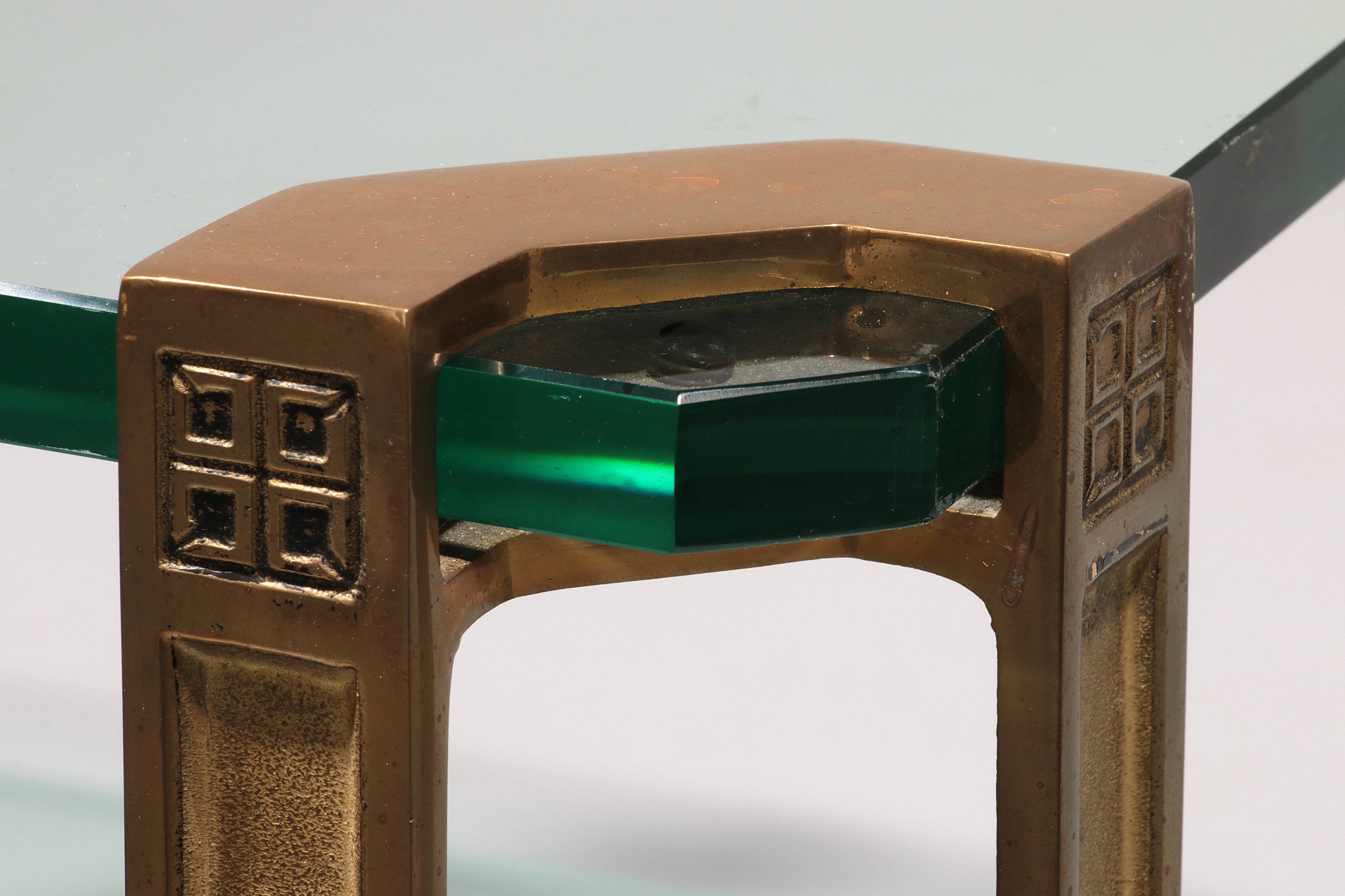 Peter Ghyczy T24 coffee table double glass 70s design 60x60