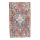 Vintage Turkish Hand-Knotted Geometric Runner Rug 123x209
