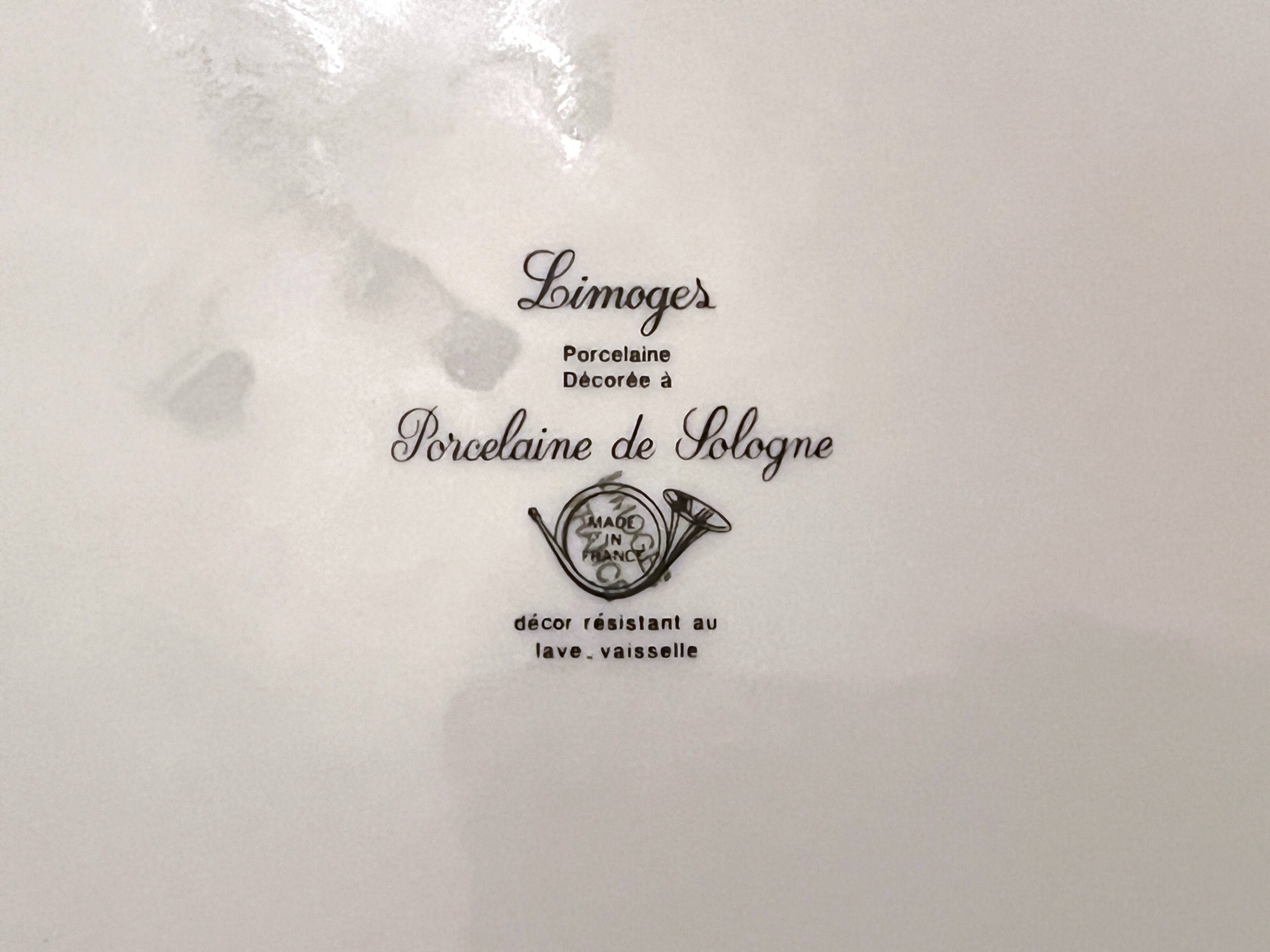 Tableware, complete 94-piece Limoges porcelain dinner service, 20th century