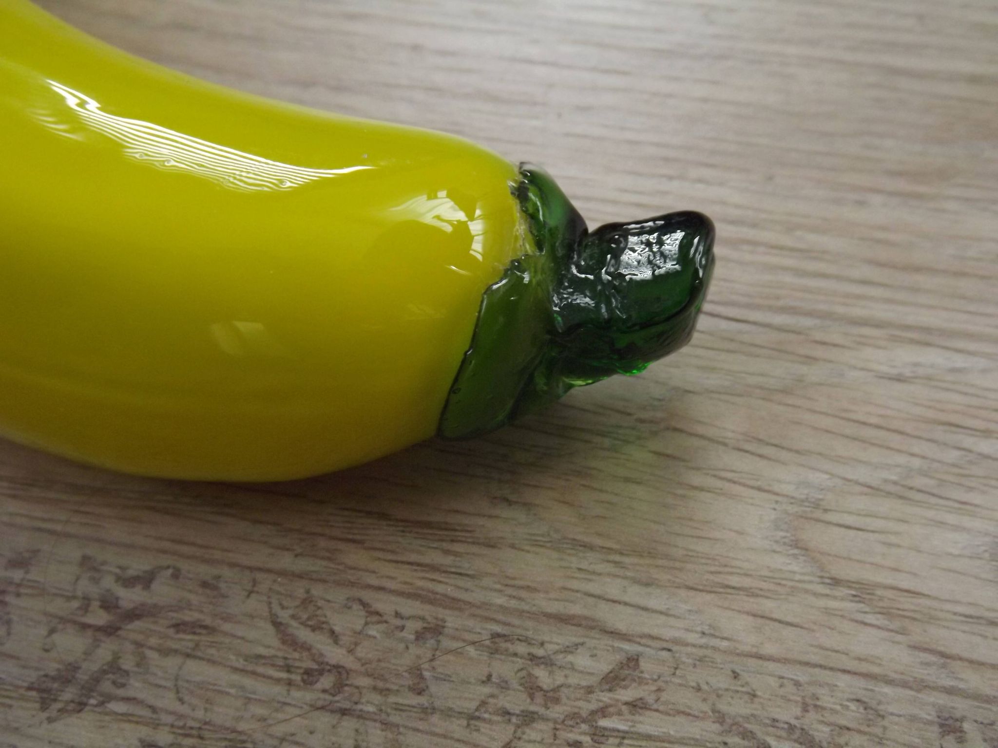 Vintage Murano Glass Fruit In The Shape Of A Yellow Banana 4990