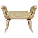 Swan neck bench, hand-carved, France, 1940s