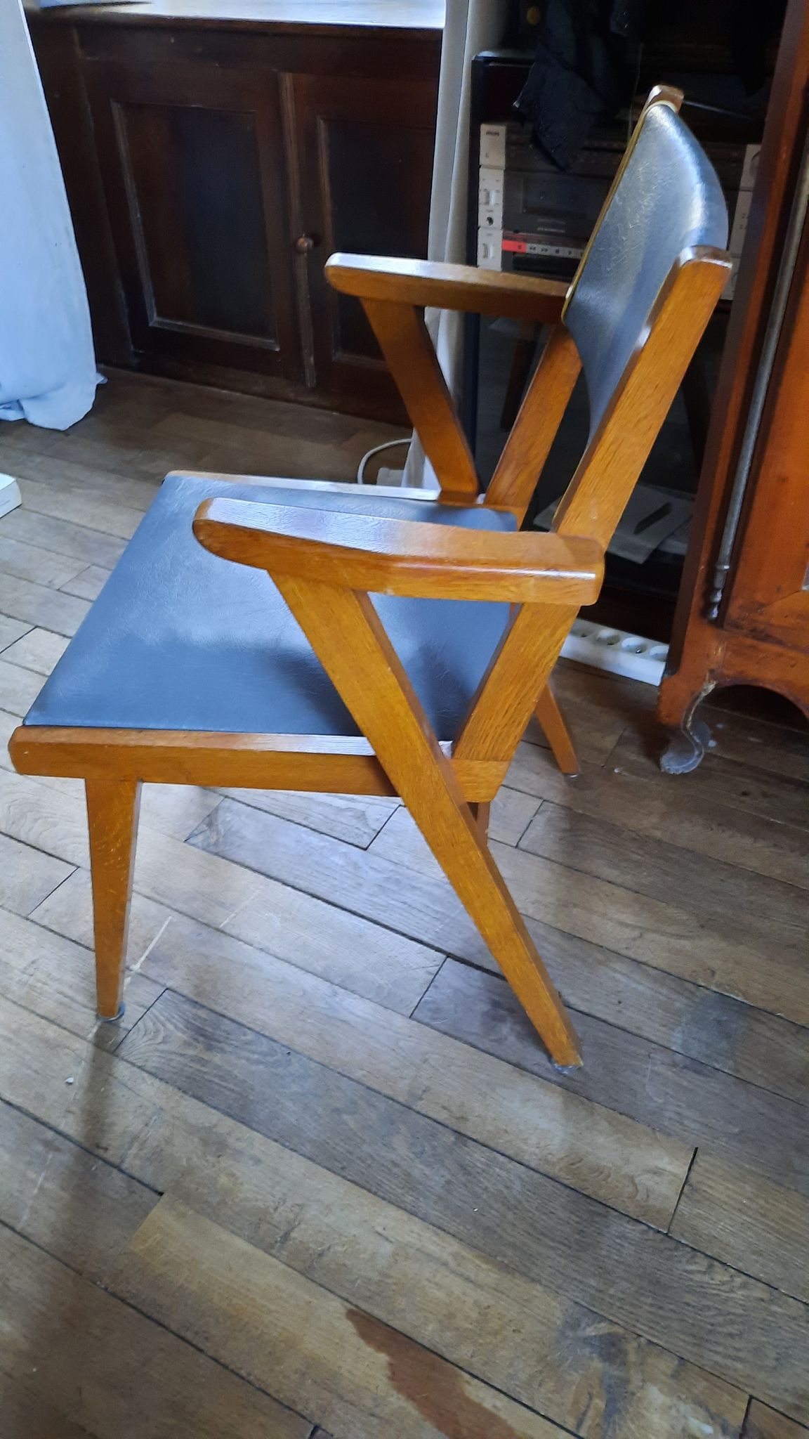Paire de fauteuils bridge gris