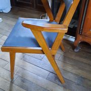 Paire de fauteuils bridge gris