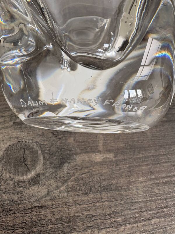 Duo de bougeoirs Rose en cristal de Daum France