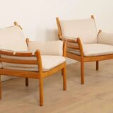 Set of 2 vintage armchairs | Illum Wikkelsø for Silkeborg | Model Genius | Teak