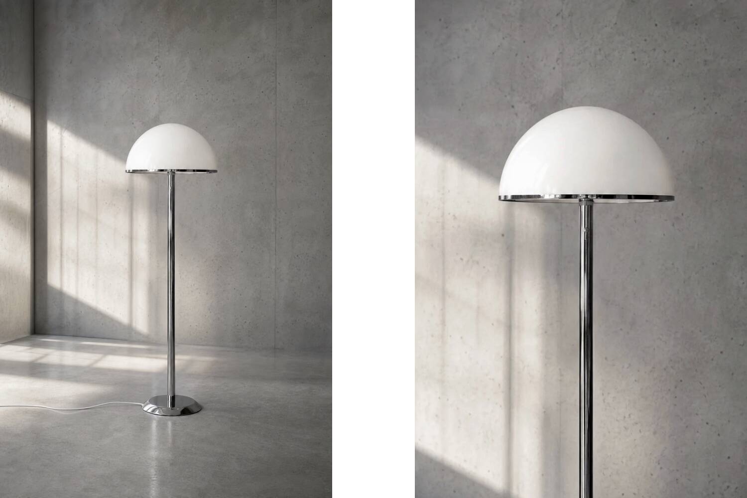 Vintage Swedish Chrome & White Acrylic Floor Lamp from Nybro Armaturfabrik