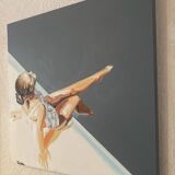 Seated woman painting