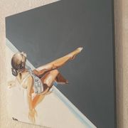 Peinture femme assise