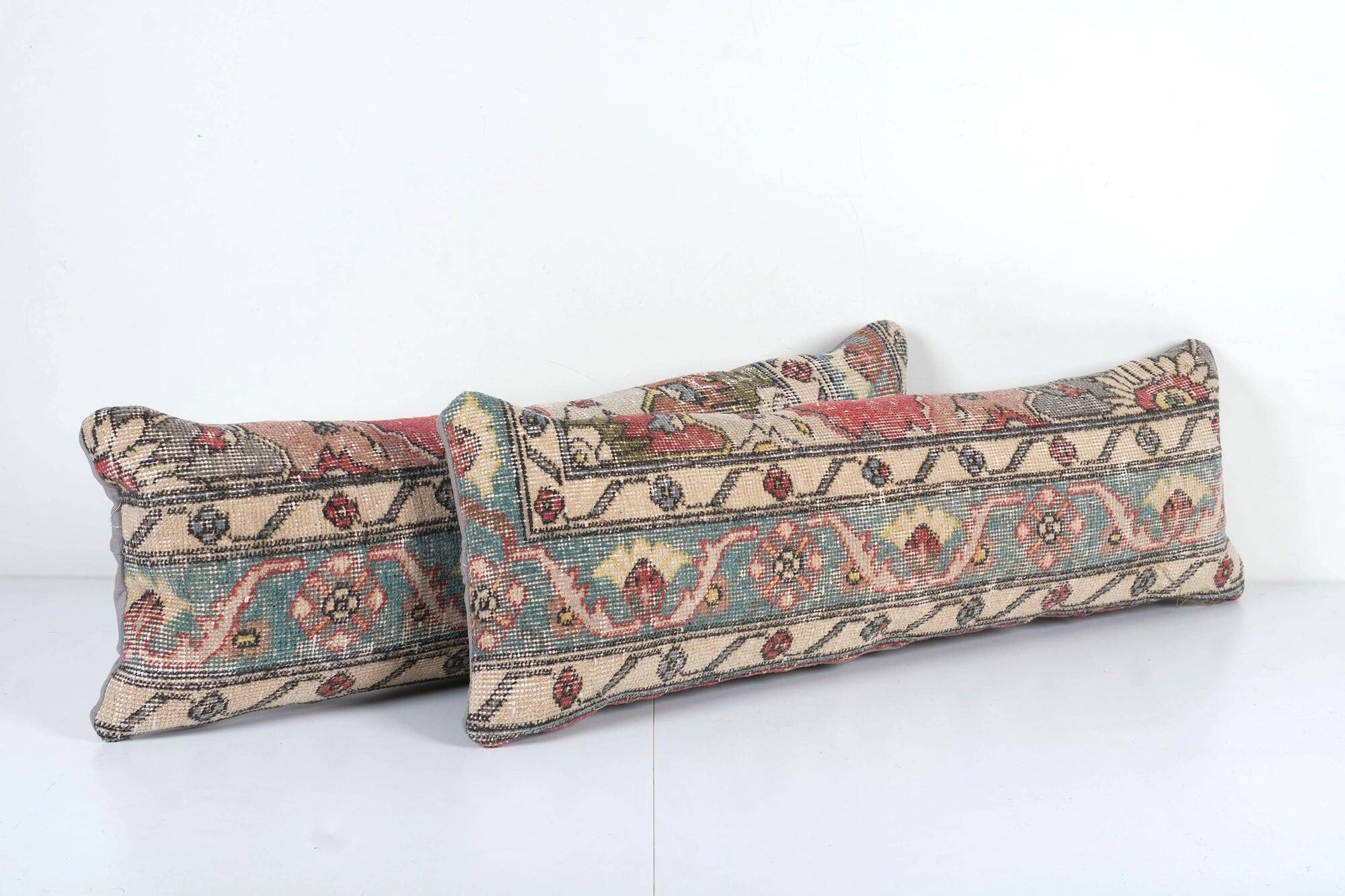 Set of 2 vintage Turkish cushion covers 30x89 cm