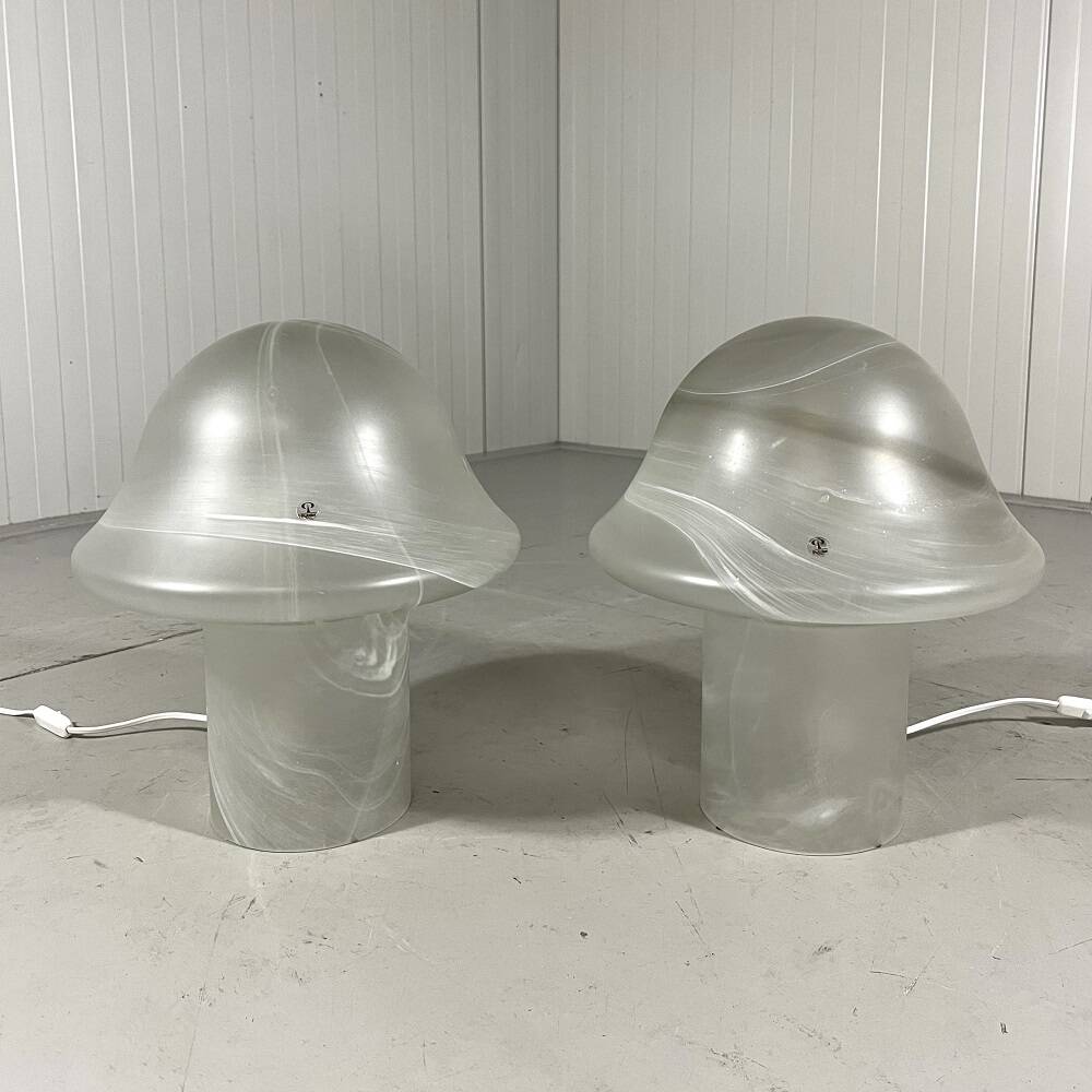 Peill & Putzler glass mushroom table lamps 1970’s