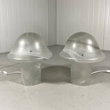 Lampes de table en verre champignon Peill & Putzler des années 1970