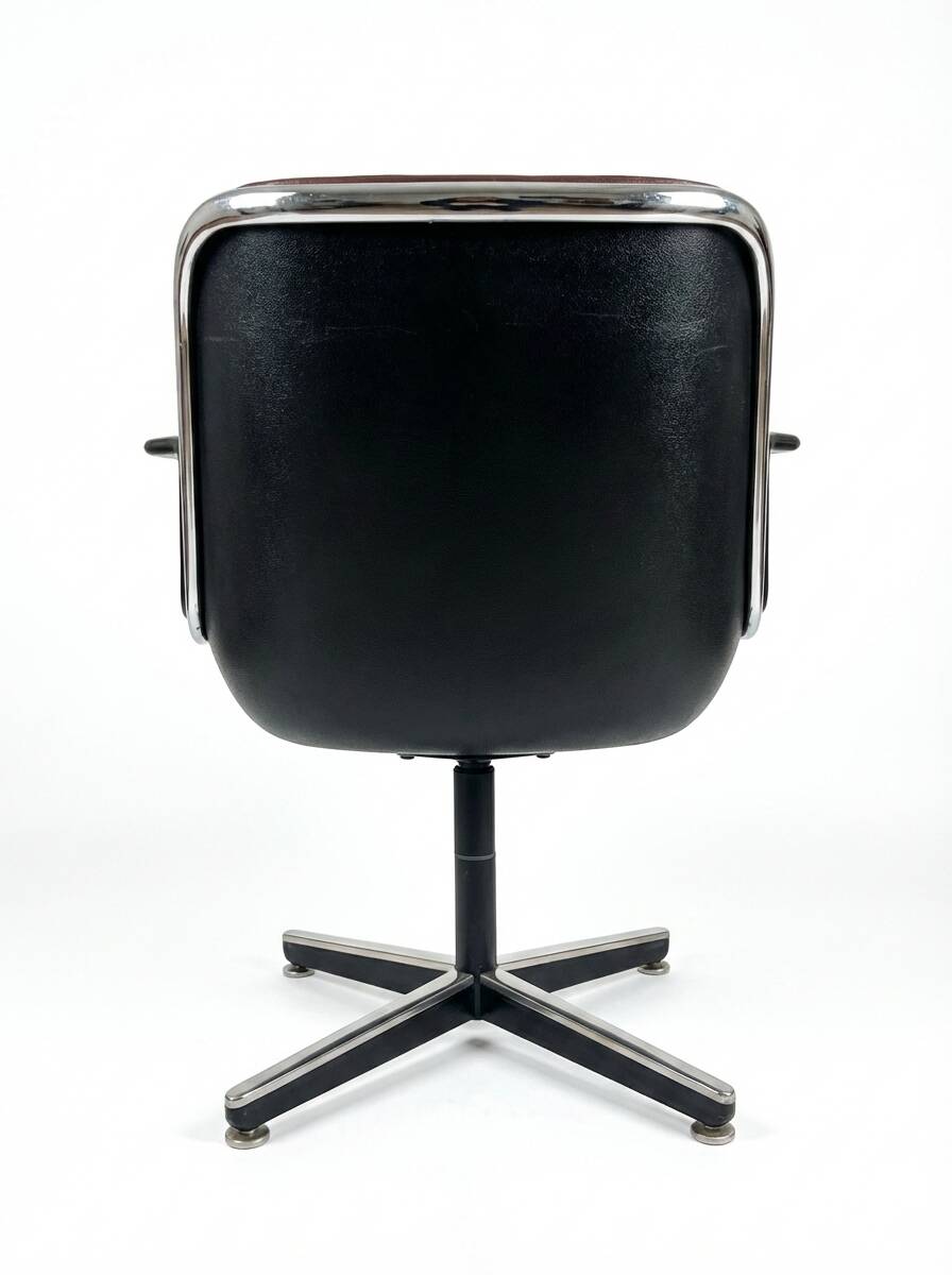 Charles Pollock Executive Armchair for Knoll Vintage Bordeaux Leather 1970