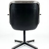 Charles Pollock Executive Armchair for Knoll Vintage Bordeaux Leather 1970