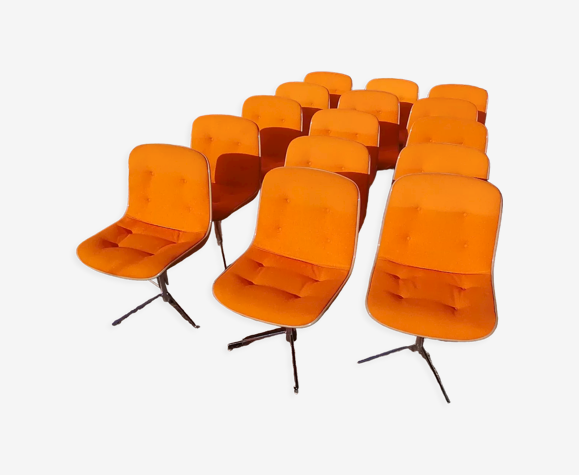 Lot de 15 fauteuils vintage de bureau Steelcase-Strafor de Randall Buck.