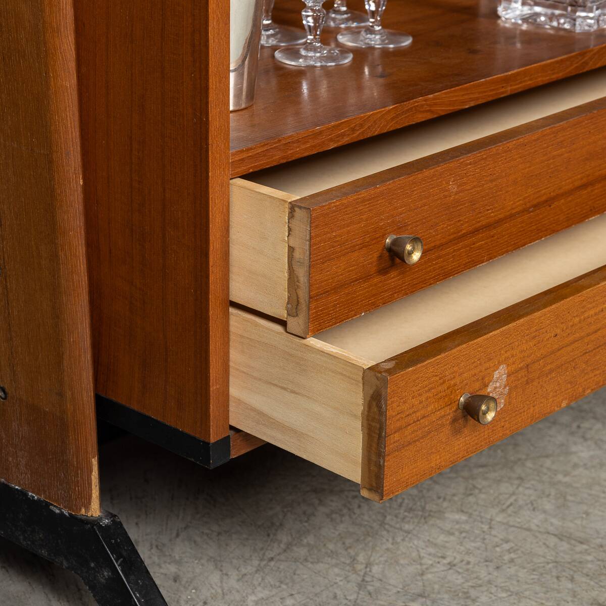 Vintage 20thc italian modular teak wall cabinet c.1960